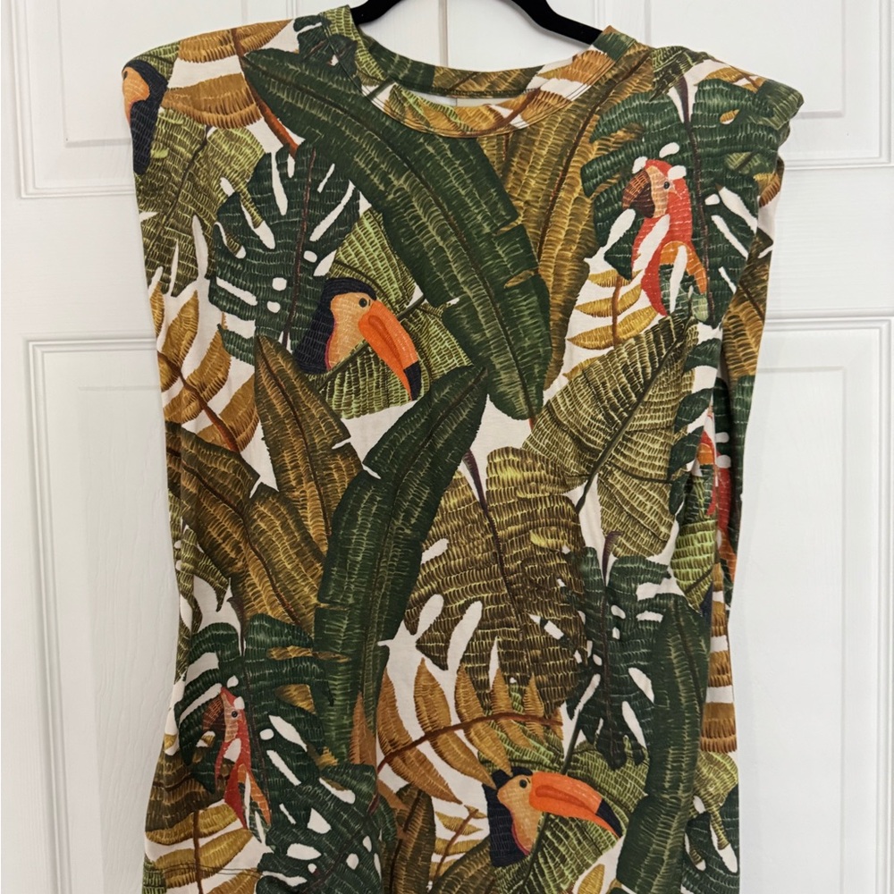 FARM Rio Multicolor Leaf Pattern Top